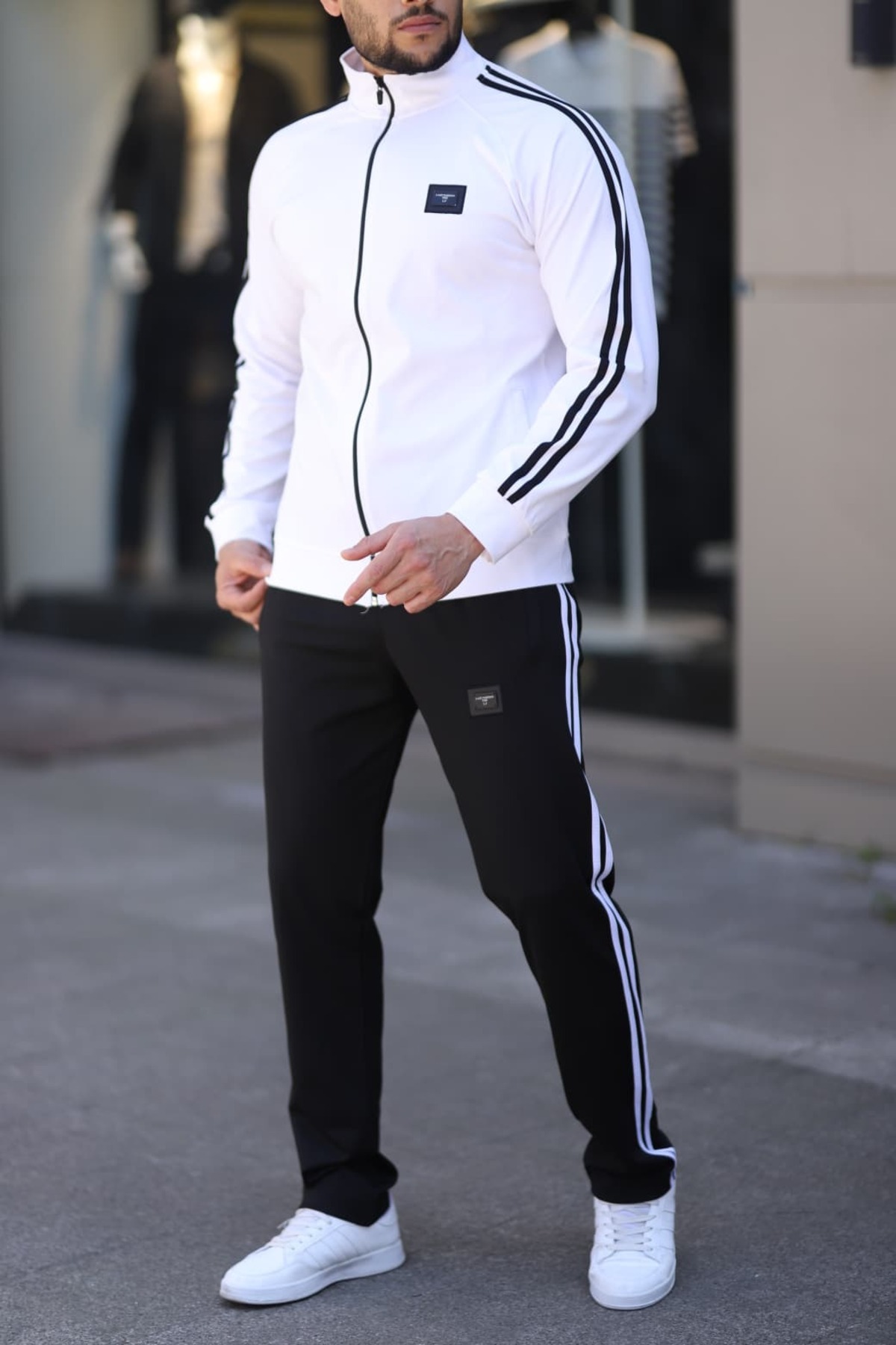 Last fashion Yeni Sezon Erkek Rahat Kalıp Eşofman Takımı, Beyaz