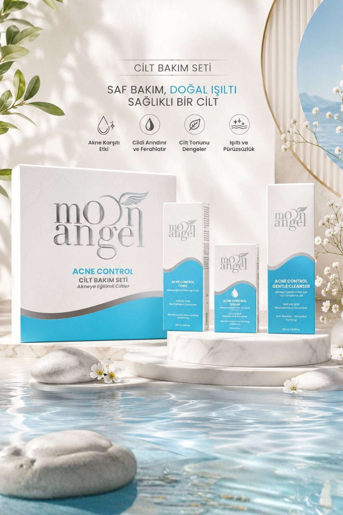 Acne Control 3`lü Cilt Bakım Seti Akneye Eğilimli Ciltler İçin Temizleyici Jel, Tonik ve Serum Seti — görsel 1