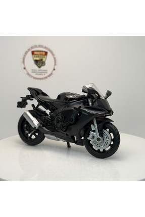 MSZ Oyuncak Yamaha YZF-R1 1:18 Ölçek (12cm) Diecast Model Motosiklet (Mat Siyah)
