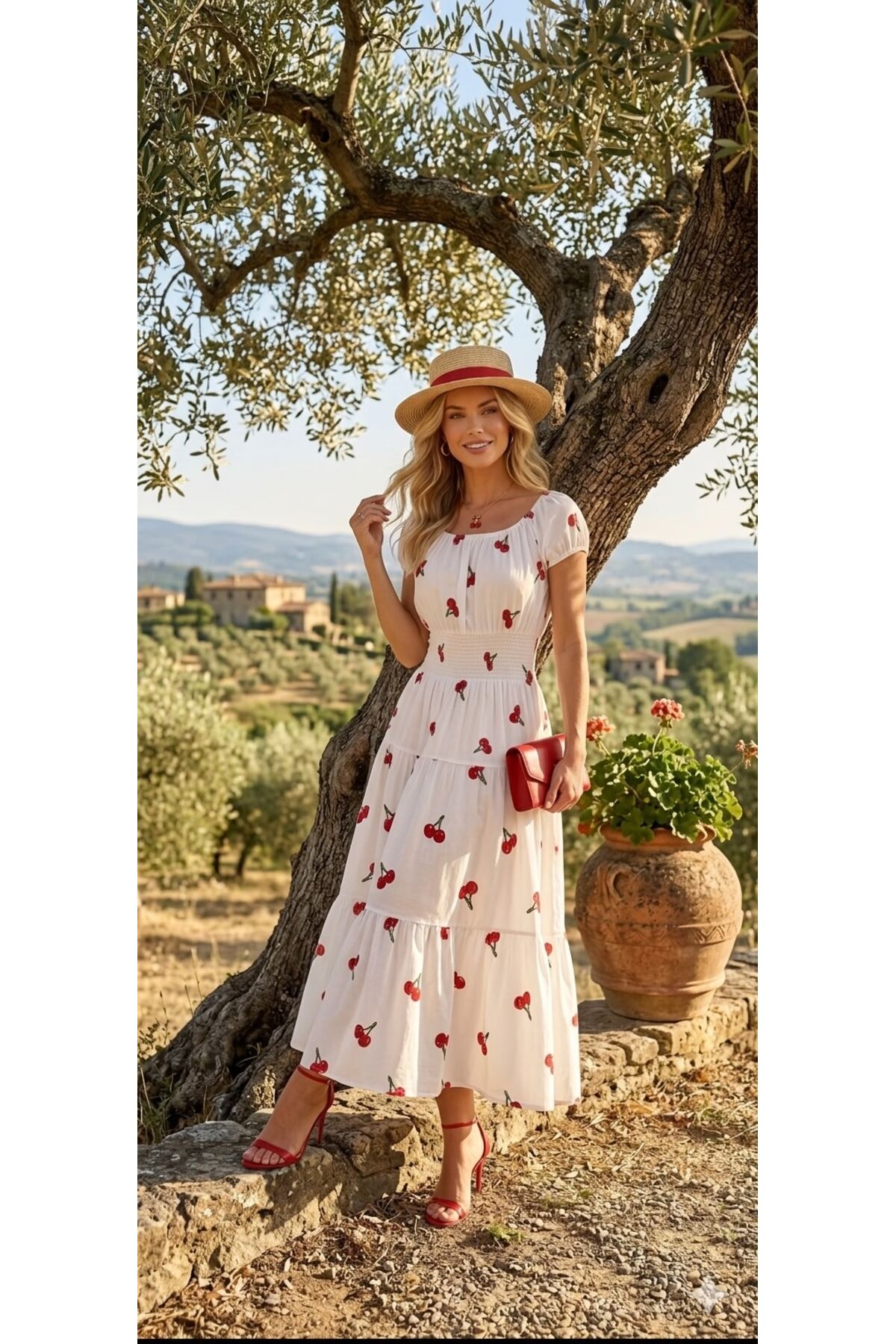 tülaybutik  Kadın yazlık gipeli uzun yakası ayarlanabilir full esnek elbise