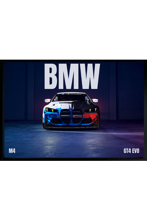 ISF MARKT BMW M4 GT4 EVO Poster 48x33 cm Çerçeveli | Spor Araba Posteri | Yar...