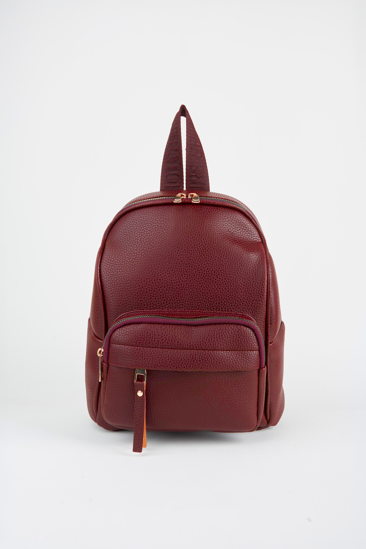 Women's Koala Claret Red 3-Cup Soft Faux Leather Zipper Closure Travel & Casual Backpack