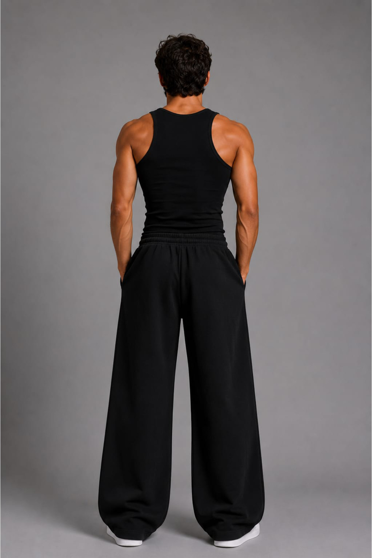 ZAVIXO ERKEK %100 Cotton Wide Leg Pantolon Modern Urban Stil görsel 2