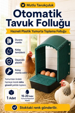 mutlu tavukçuluk Otomatik Folluk Tavuk Folluğu 1 Adet Duvara Monte Yumurtalık...
