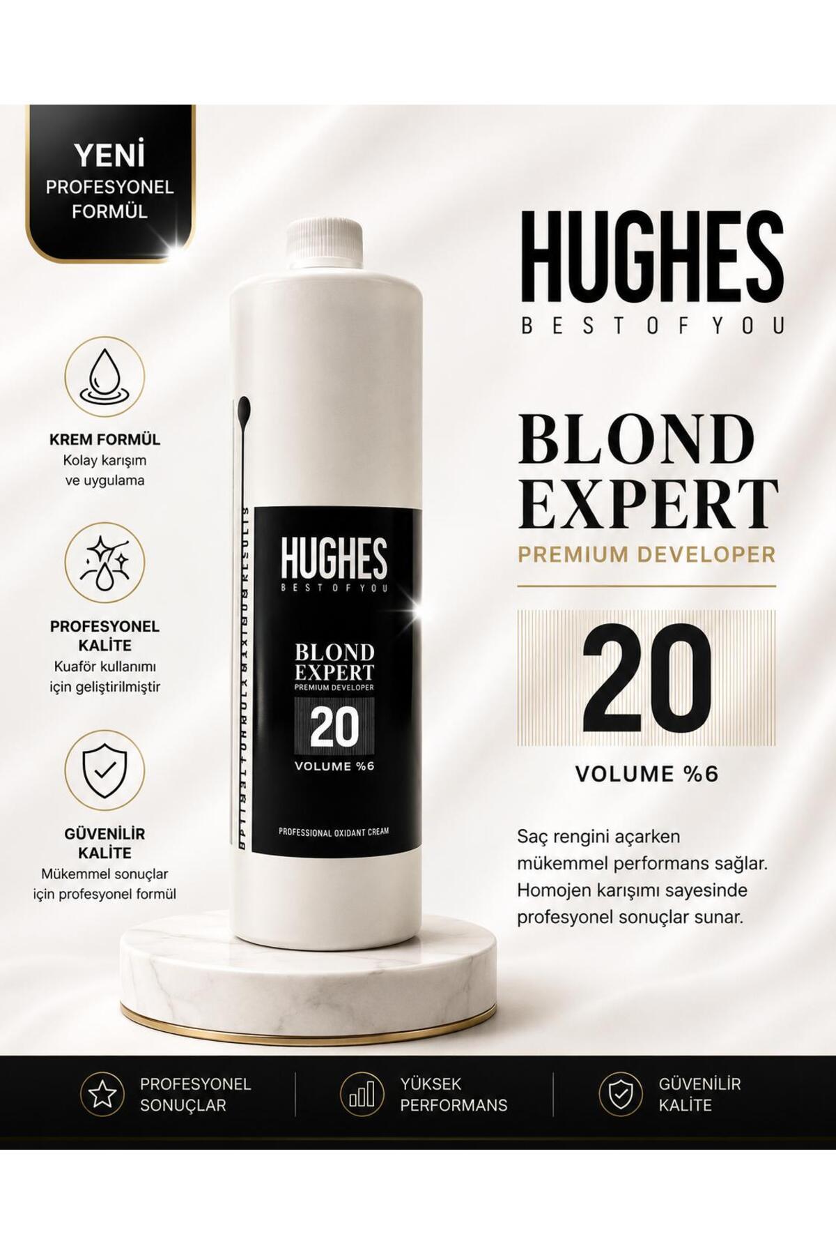 Hughes BLONDE EXPERT OKSİDAN 20 VOL 1000 ML