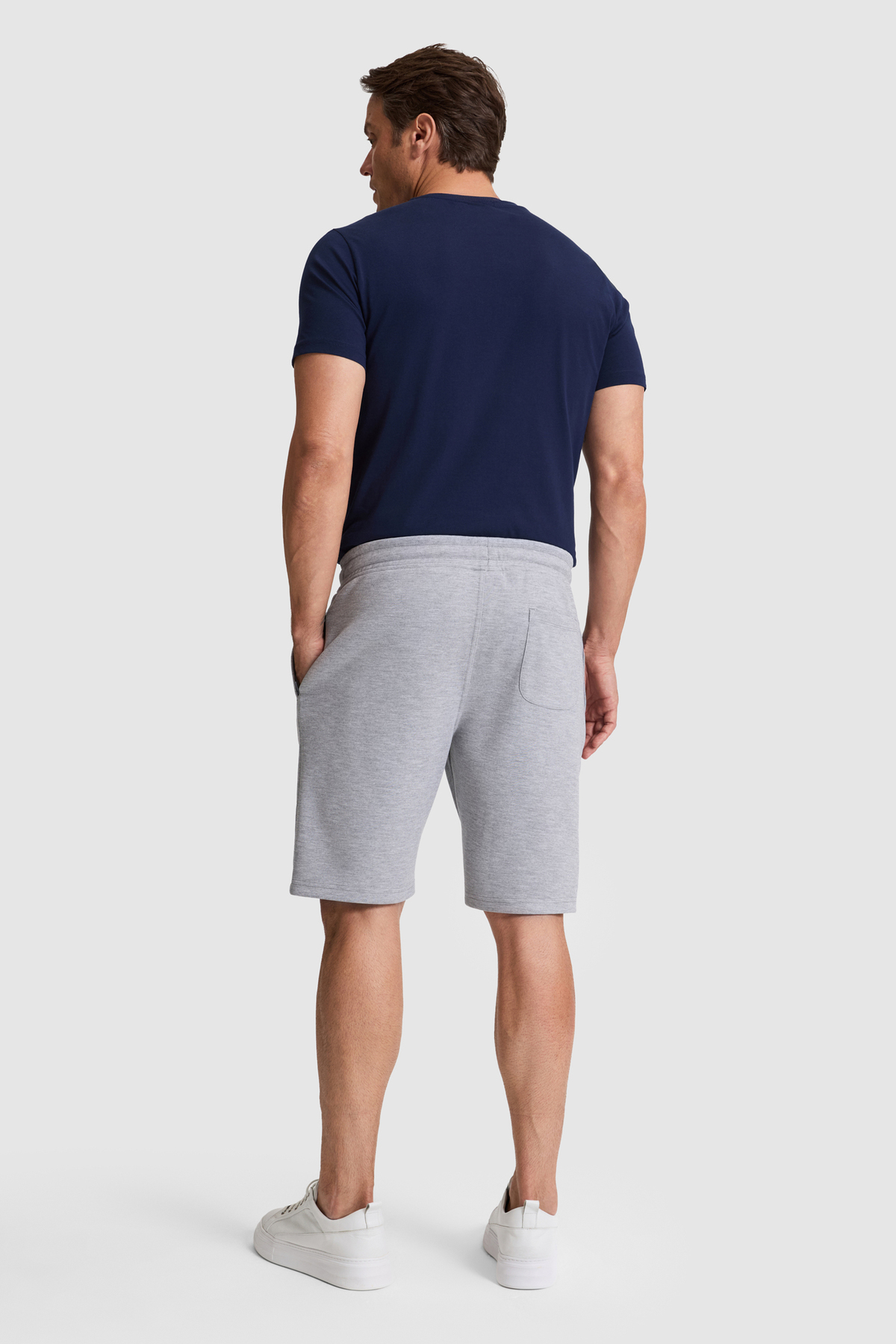 U.S. Polo Assn. Erkek Gri Melanj Örme Şort 50322606-VR086 görsel 5