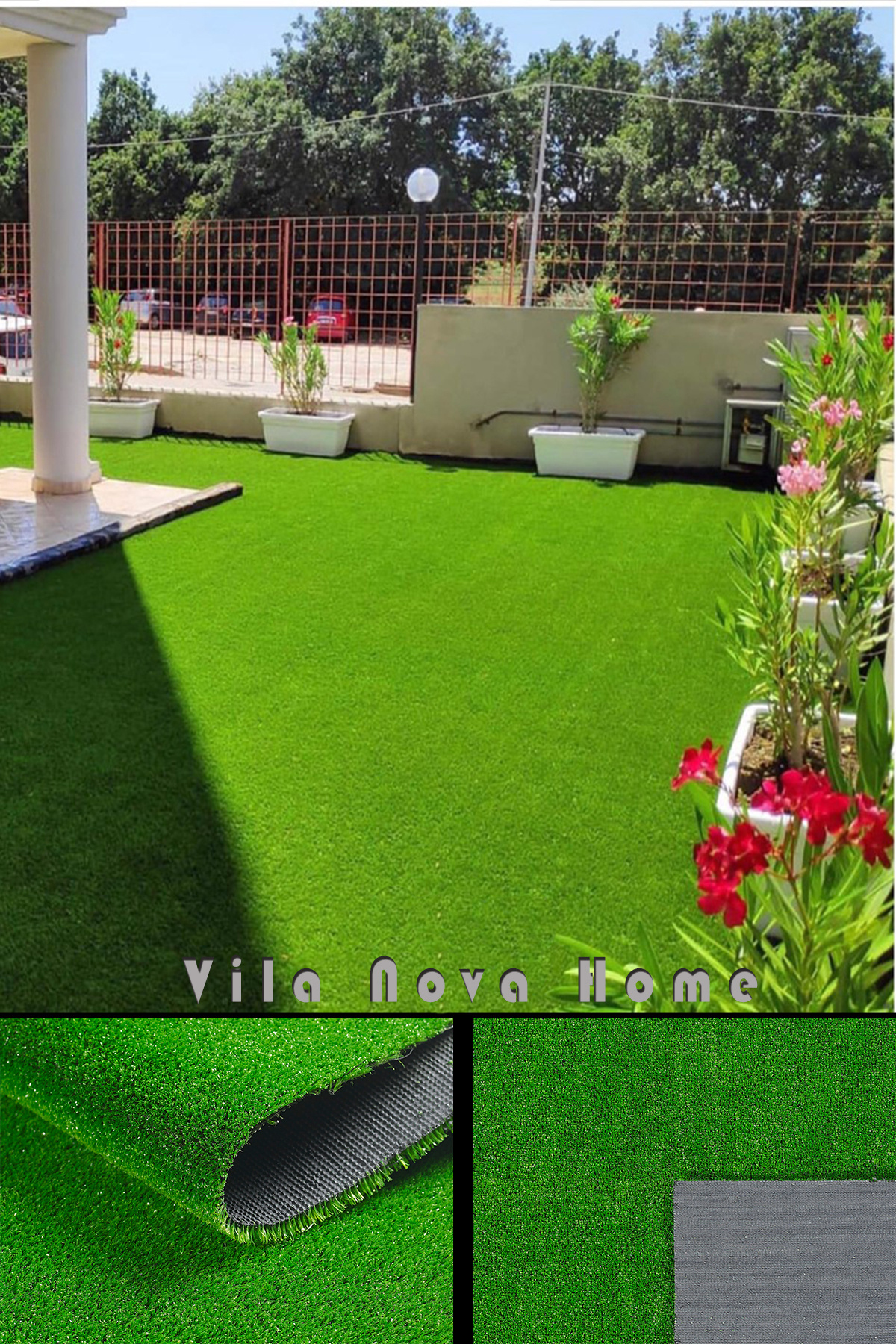 Premium 7 mm Green Decorative Grass Carpet - Garden Carpet, Balcony Carpet, Terrace Carpet, Artificial Grass