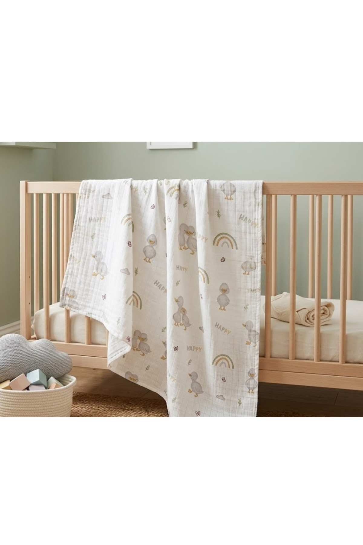Single Layer Muslin Cover 100% Organic Cotton 85x85 cm Oeko-Tex Certified