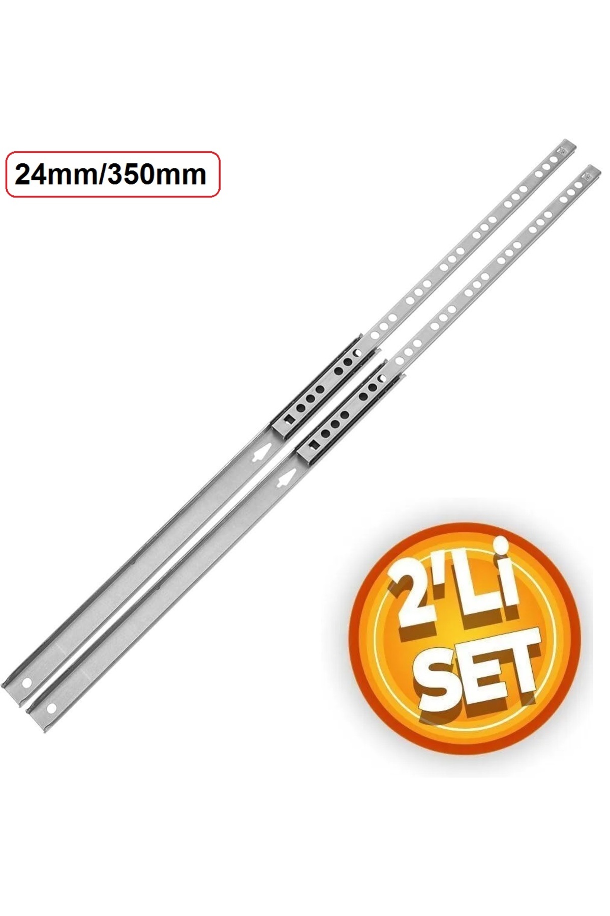 Depolife Çekmece Rayı Dolap Rayı Gömme Bilyalı Teleskopik ray 1 Takım (2li) 35cm Samet Rulmanlı geniş