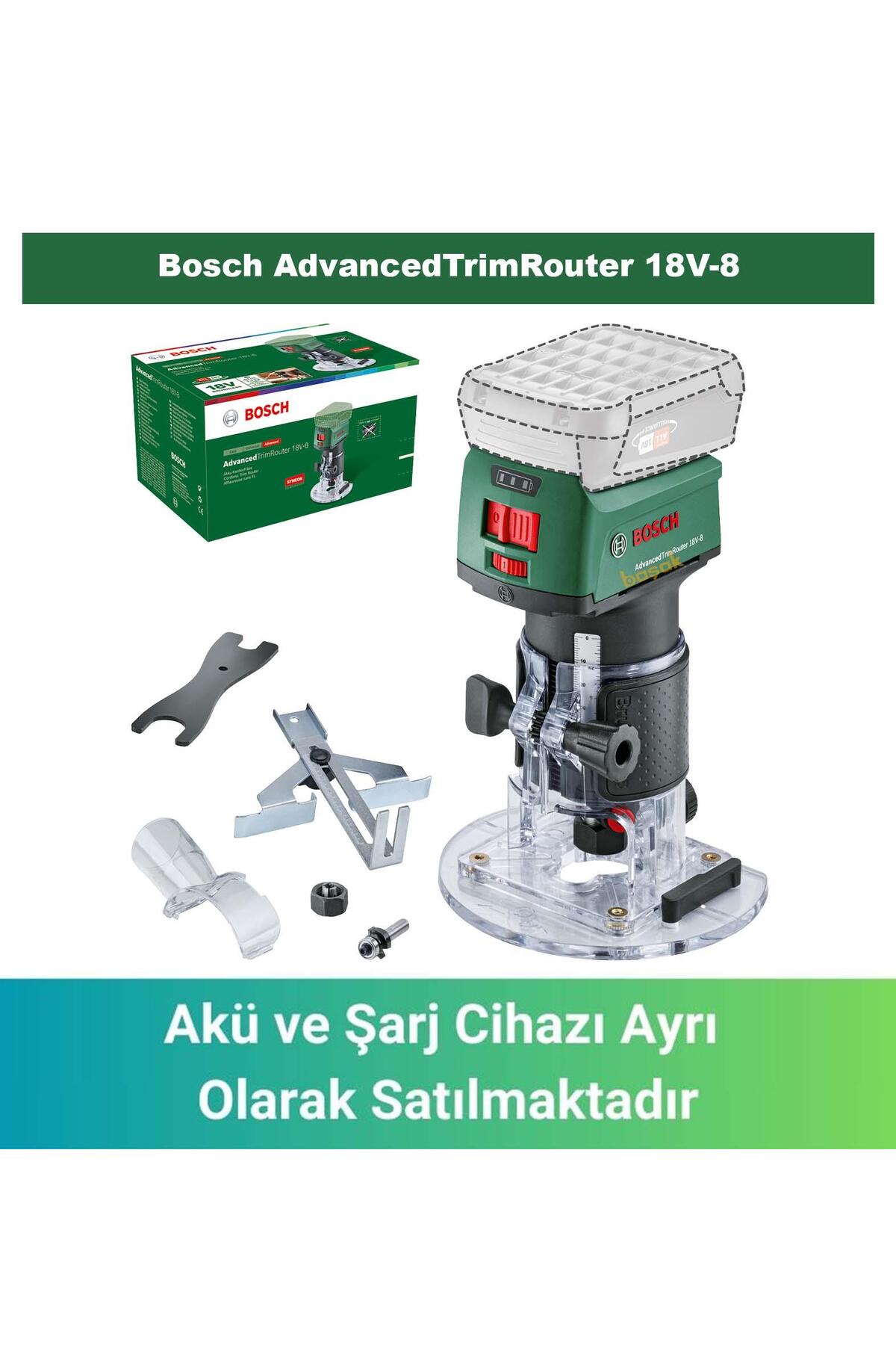 サッチページ Bosch AdvancedTrimRouter 18V-8 (Akü ve Şarj Yoktur) 06039D5000