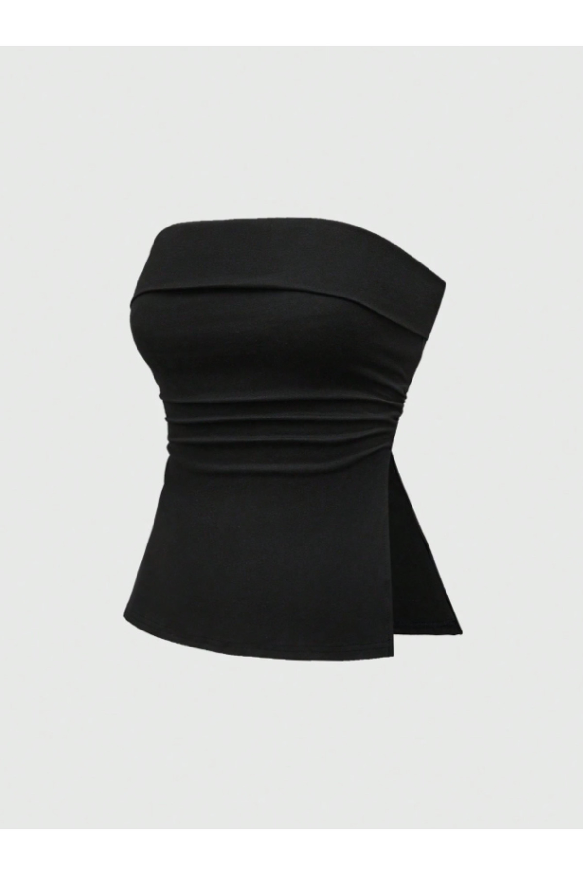 landoffashiontr  Yanları Yırtmaçlı Straplez Bluz