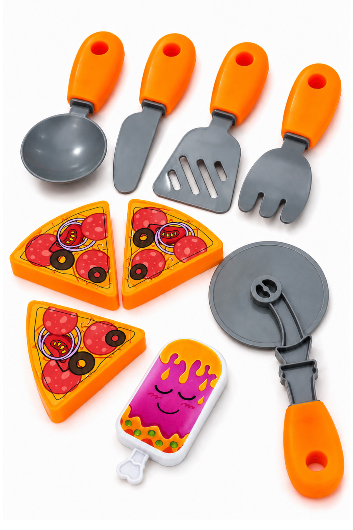 FunkyCraft Oyuncak Pizza Yapma Seti 9 Parça Evcilik Mutfak