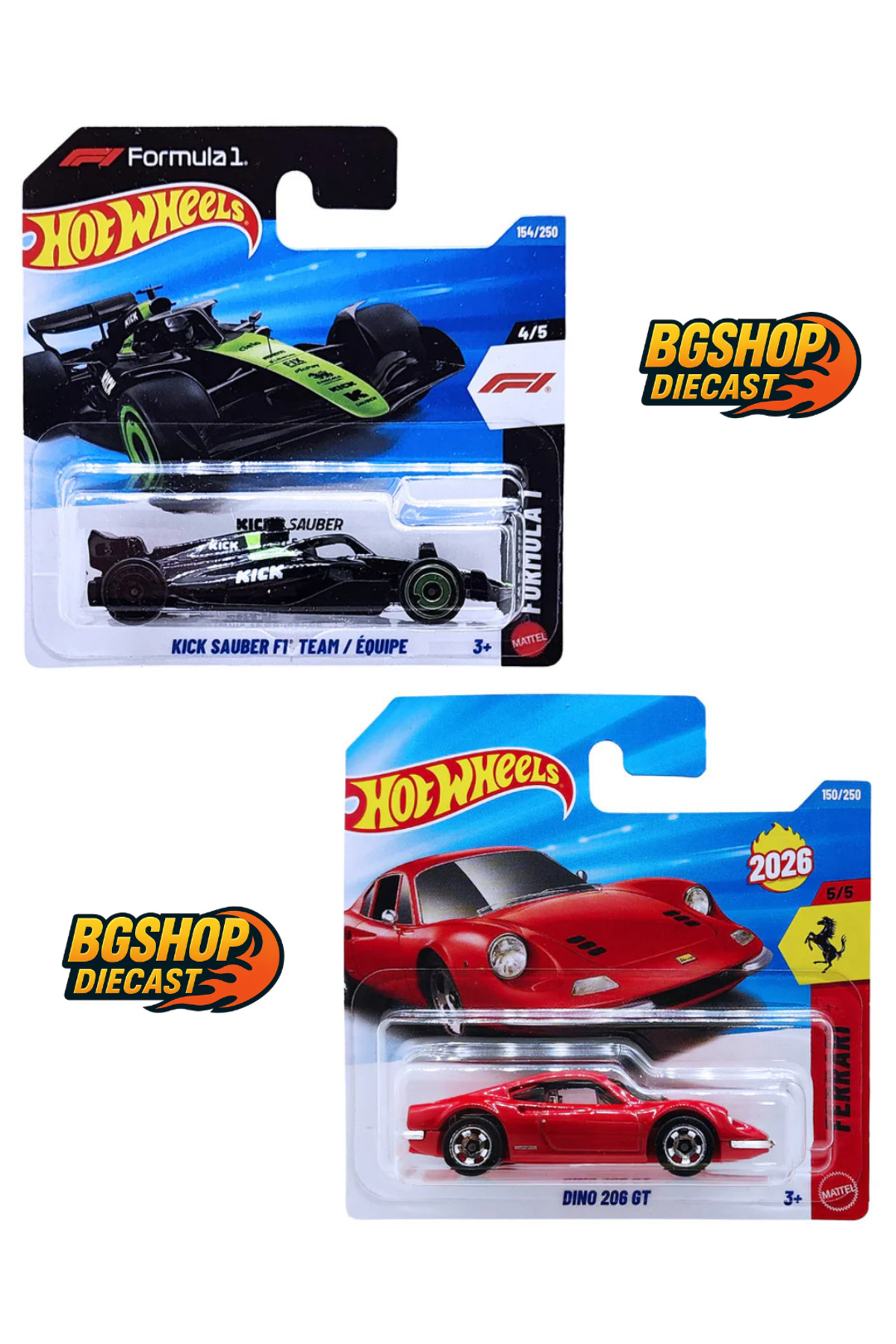 HOT WHEELS FERRARI Dino 206 GT - FORMULA 1 - Kick Sauber F1 Team
