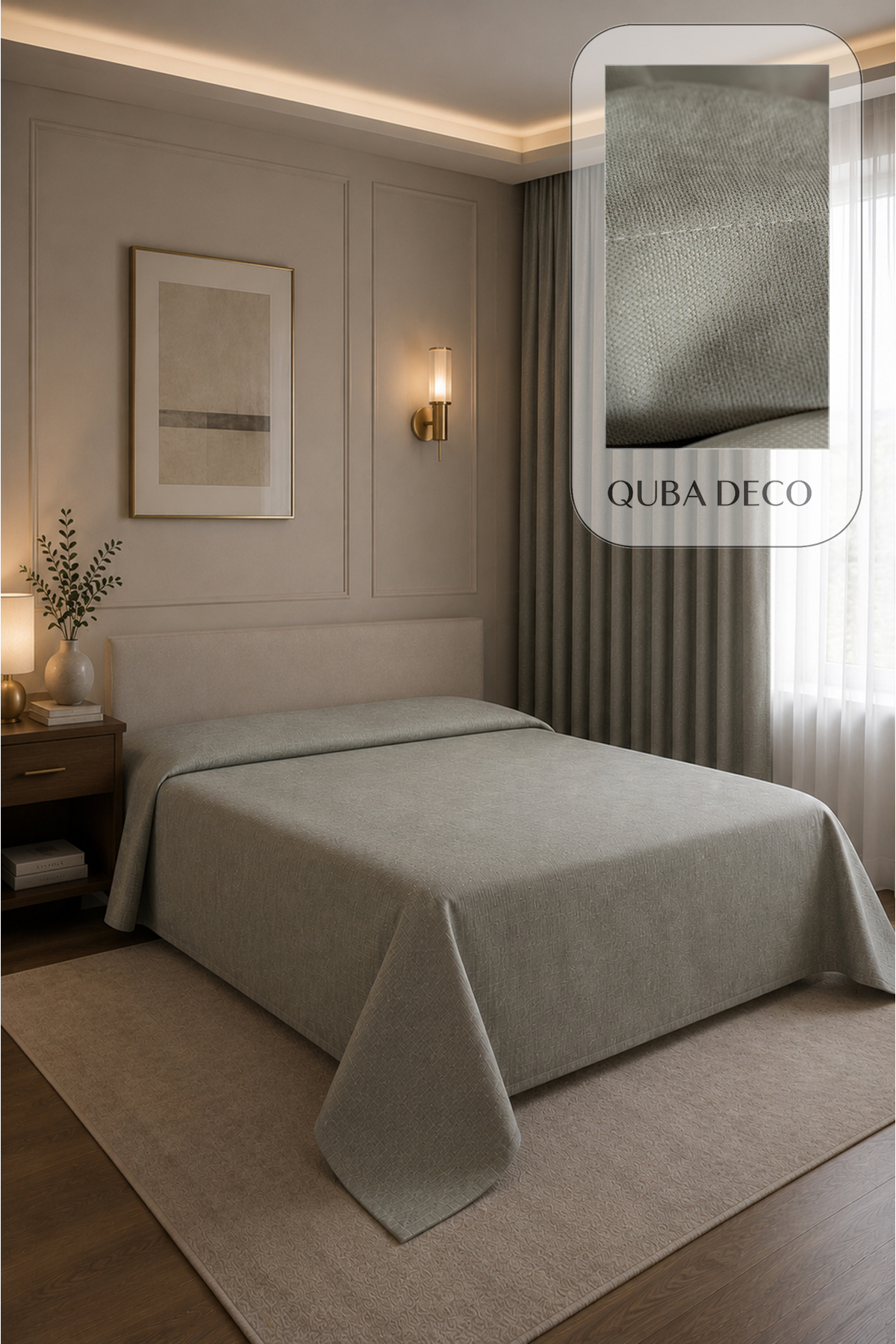 Velvet Textured Double Single Floor Island Bedspread Bedroom Nursery Guest Room