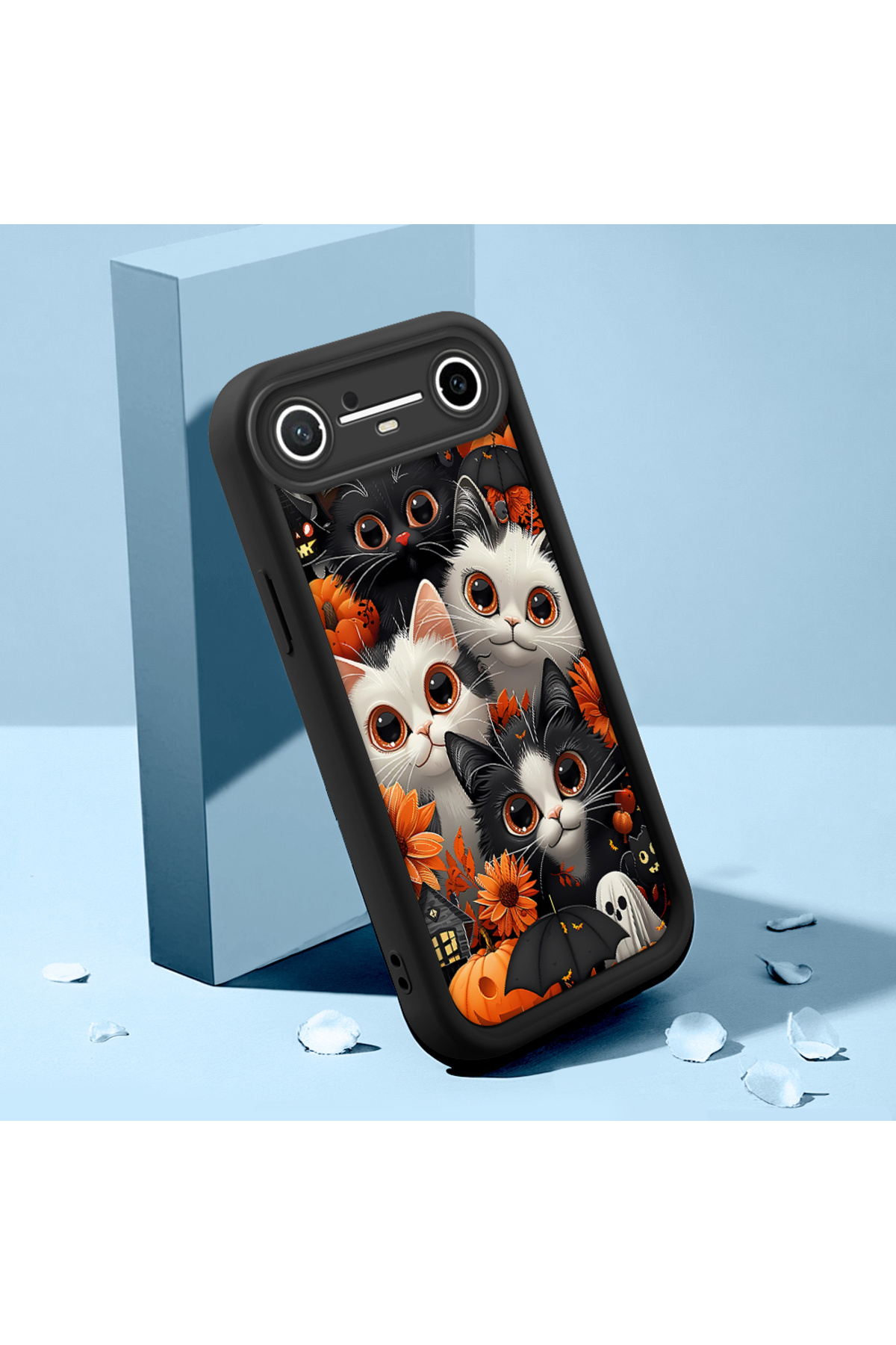 Tecno Spark Slim 5G Compatible Black Cat Pattern camera protective case Silicone Couple Phone Case