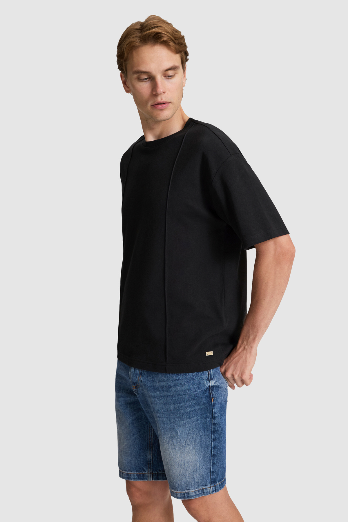 U.S. Polo Assn. Erkek Siyah Comfort Fit Bisiklet Yaka Tişört 50326947-VR046 görsel 3