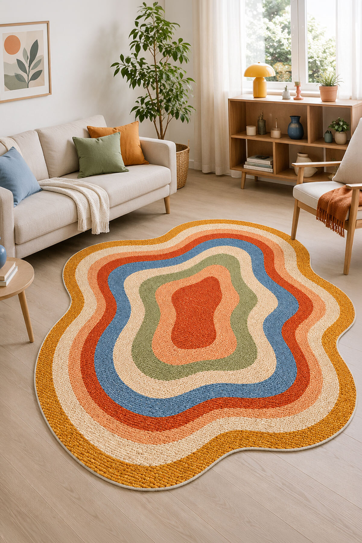 Digital Anti-Slip Washable Colorful Asymmetric Modern Living Room Rug Kitchen Rug Runner Children's Rug
