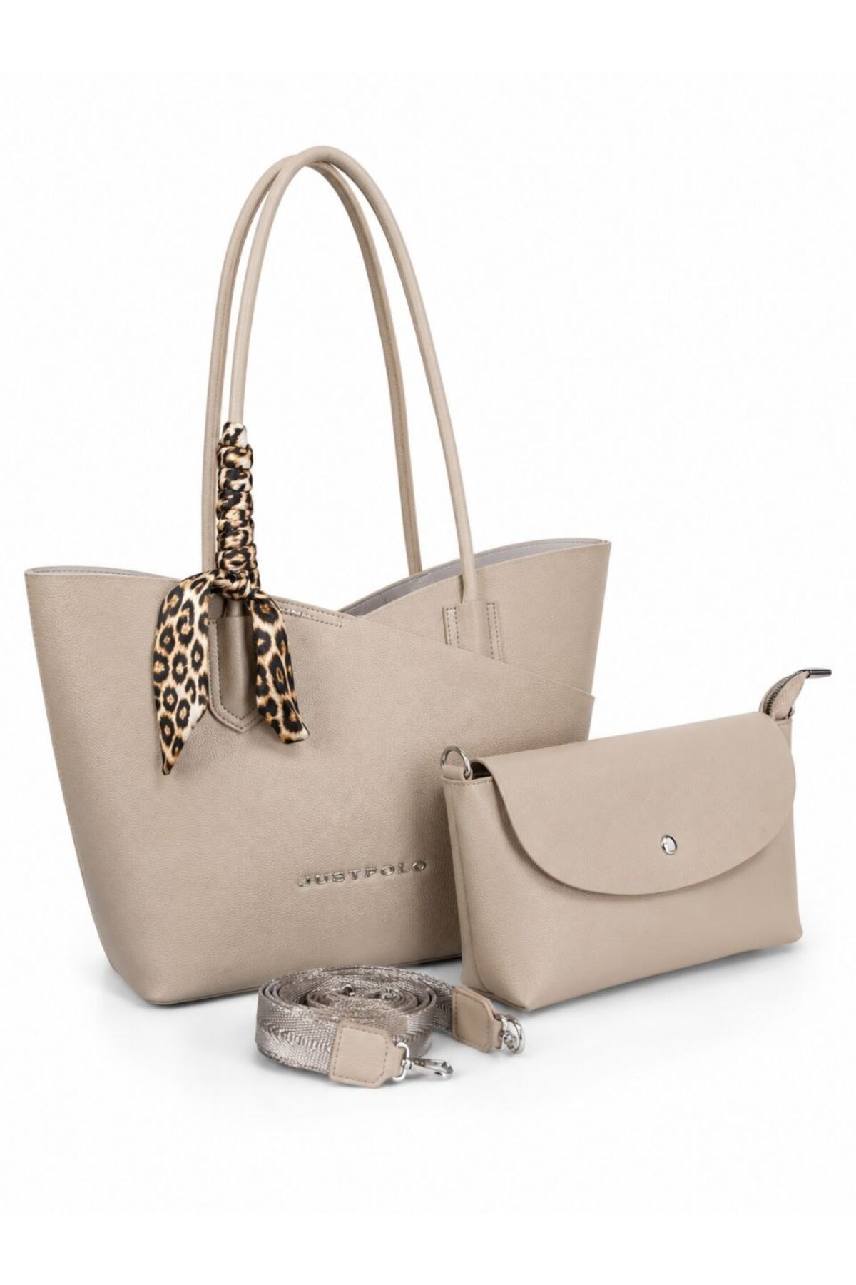 BAG SET WITH GREAT TOUCH OF 2 LARGE SIZE SHOULDER AND CROSSBODY BAG