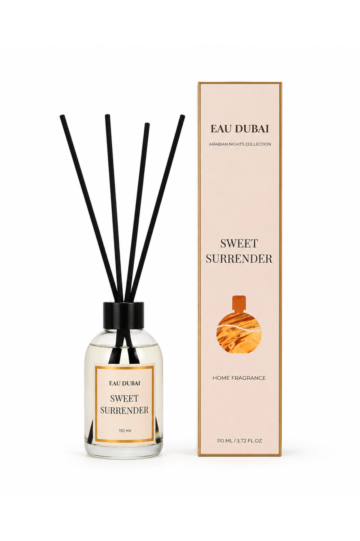 Eau Dubai Ароматизатор за стая, Sweet Surrender, Дифузер с пръчици, 110 мл