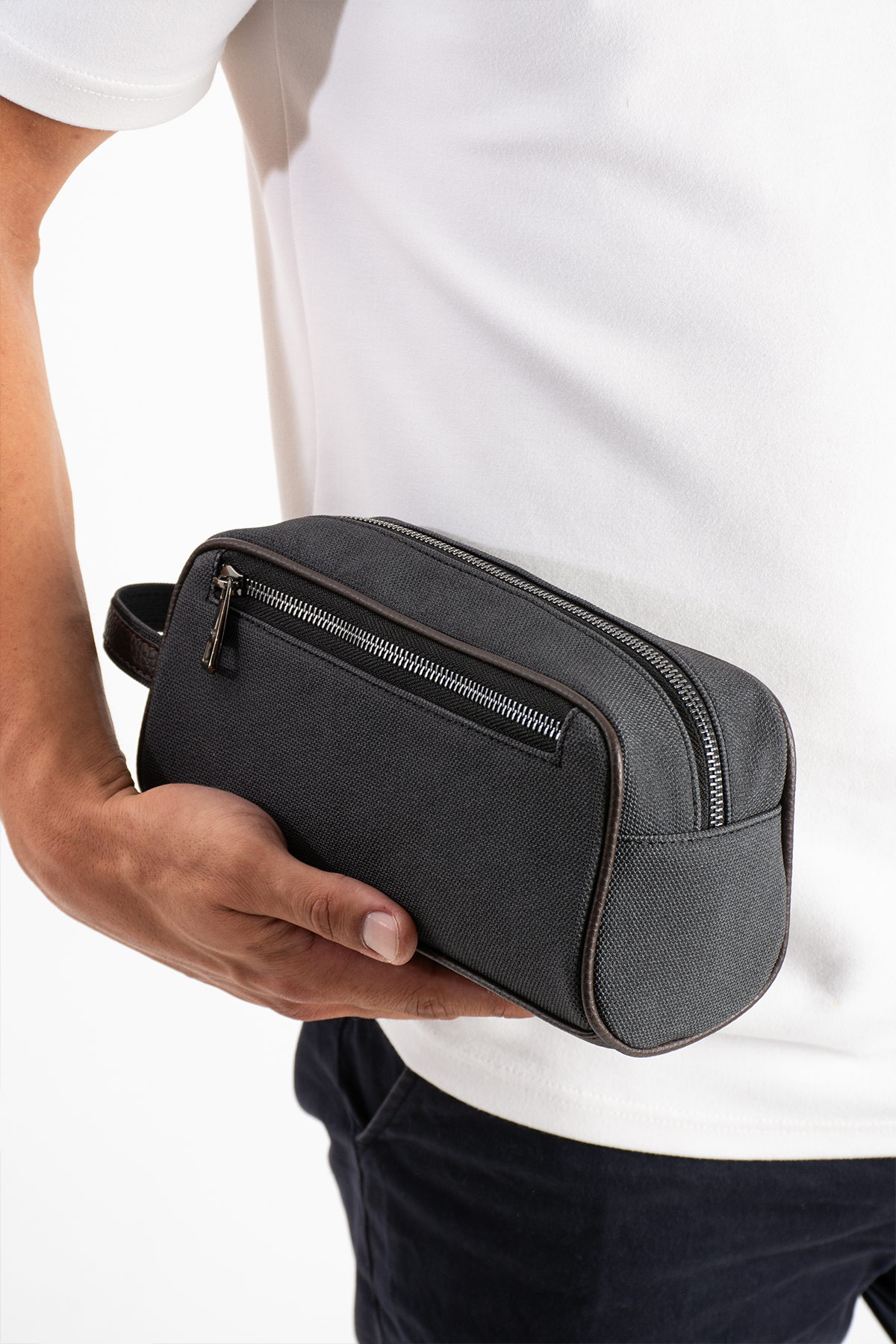 byhakan Mega 435 Erkek El Portföyü El Çantası Clutch Çanta Traş Çantası SİYAH-KAHVE görsel 3