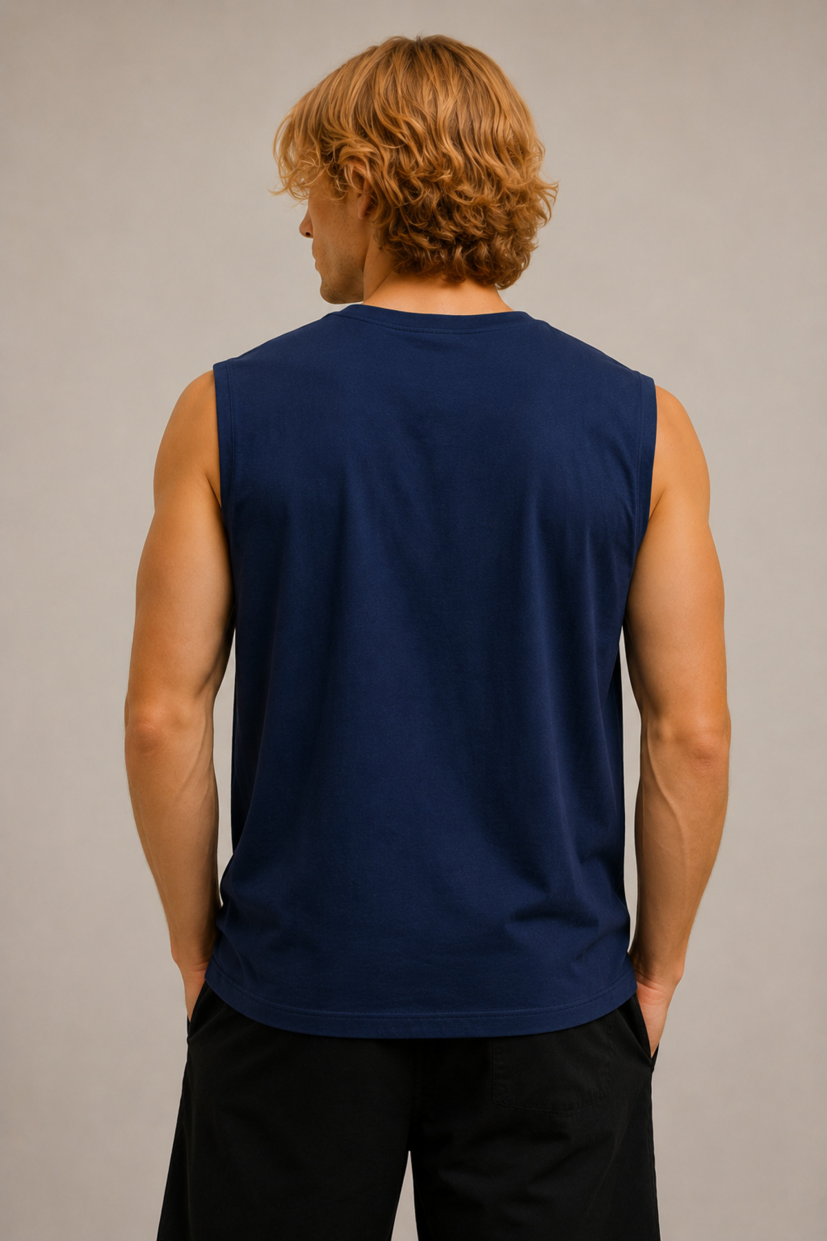 WE&ME Erkek Basic Sıfır Kol Tişört Regular Fit Bisiklet Yaka Esnek Kumaş Spor ve Günlük Kullanım görsel 5