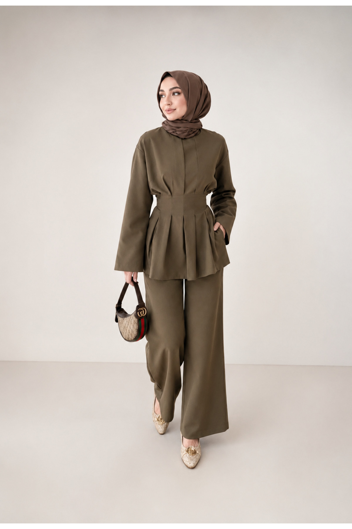 OK BLUME Women's Hijab Set Top and Bottom Two-Piece Set