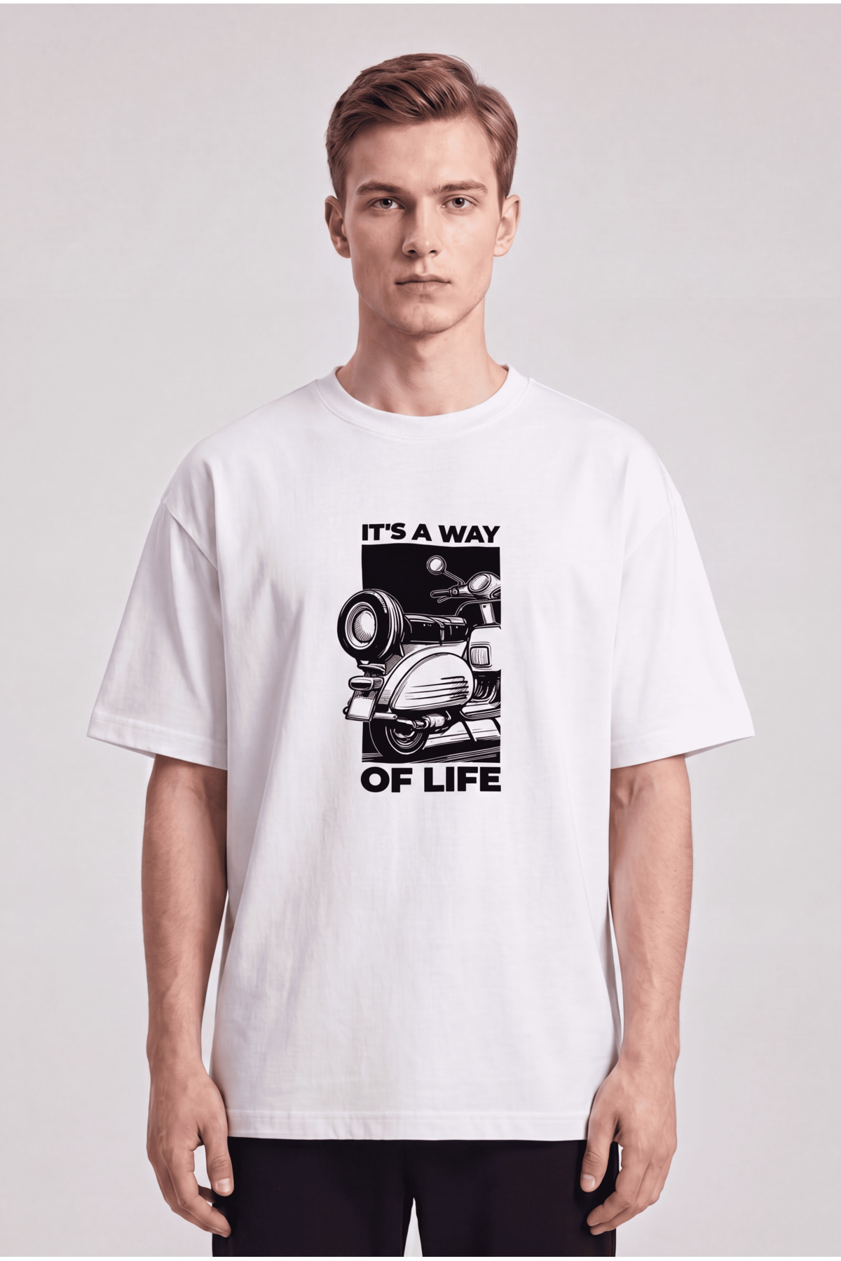 BLACK NOVA Oversize Baskılı Unisex %100 Pamuk T-shirt Way Of Life