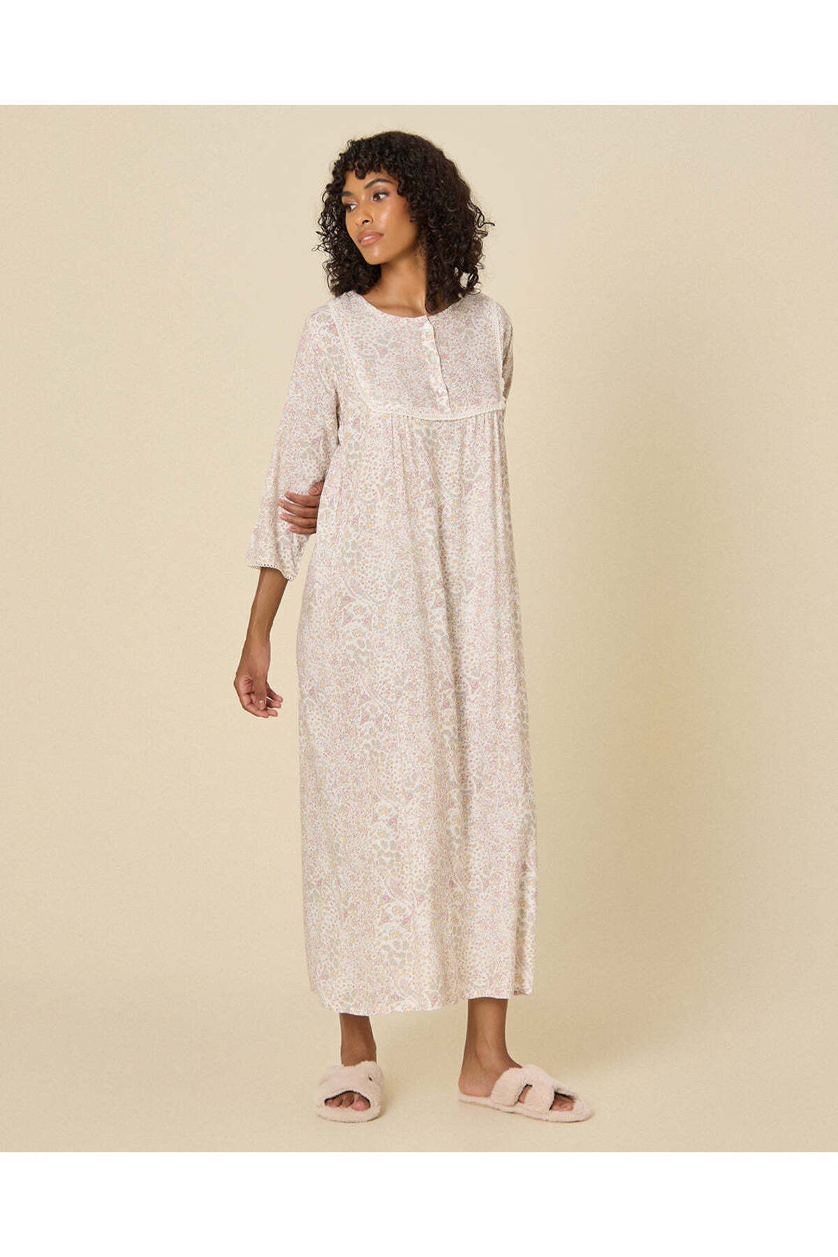 REDTAG Women Floral Long Sleeve Nightgown