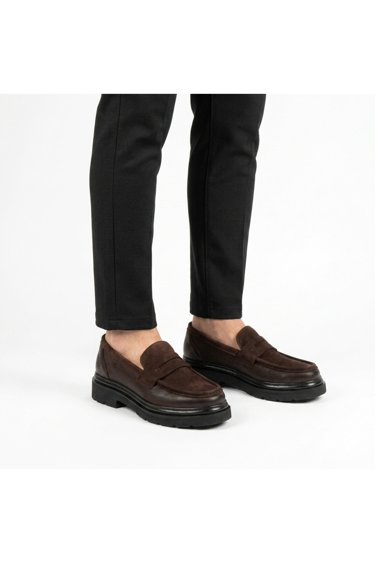 Martinetto HAKİKİ DERİ & NUBUK YENİ SEZON ERKEK LOAFER AYAKKABI - COMFORT POLİ TABAN MRTNBKKAHSYH görsel 3