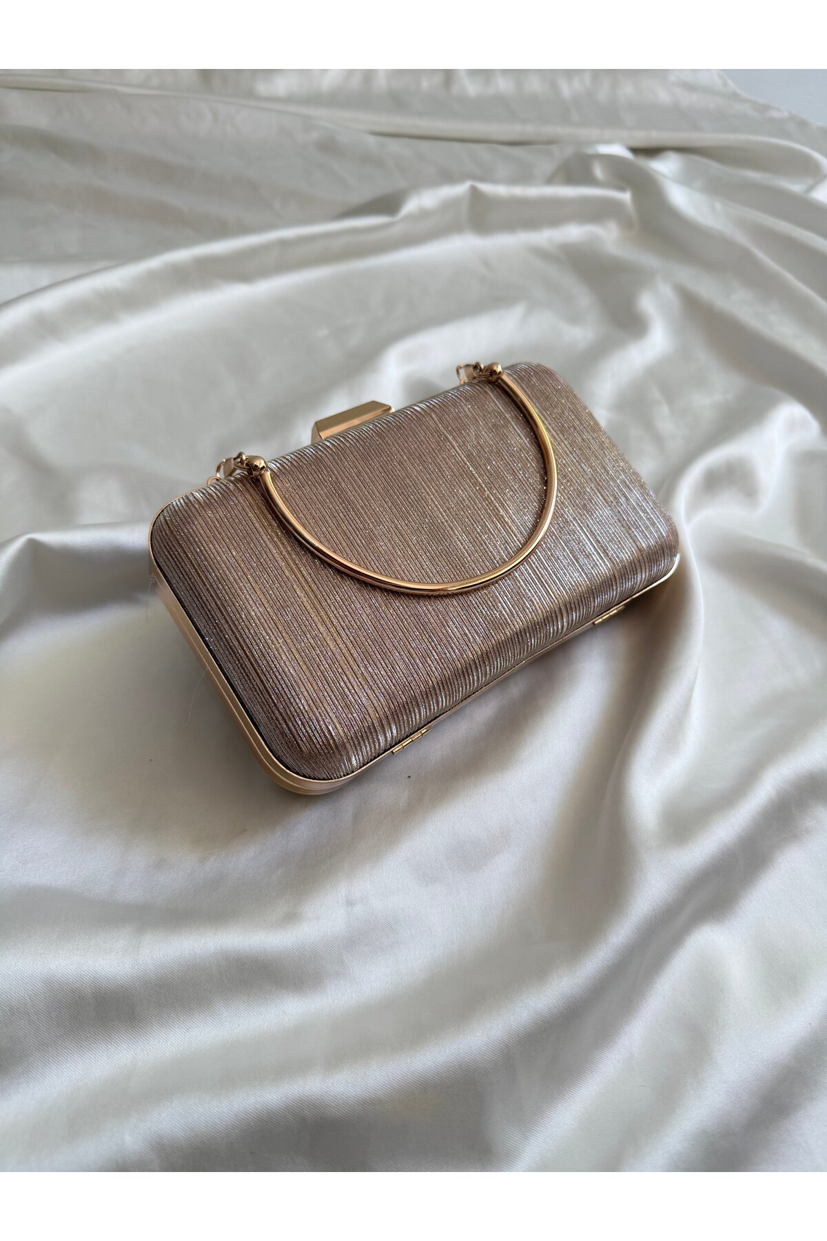 Mia Collection Lopez Model Düğün Nişan Abiye Çanta Gold görsel 2