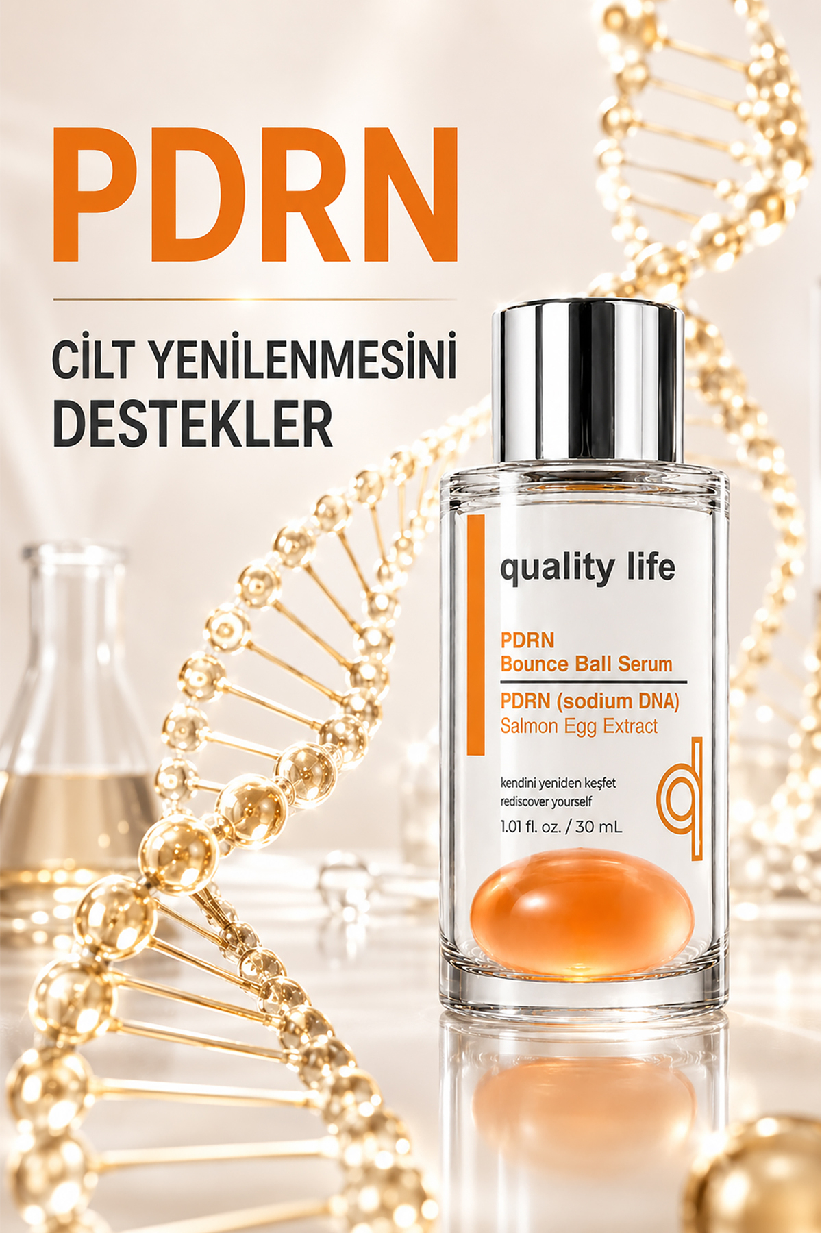 سرم دو فاز PDRN مدل Salmon DNA Bounce Ball NAD+، یک سرم دو فاز ترمیم کننده، بازسازی کننده و جوان کننده پوست است که به از بین بردن چین و چروک و خطوط ریز کمک می‌کند. — تصویر 8 از 8