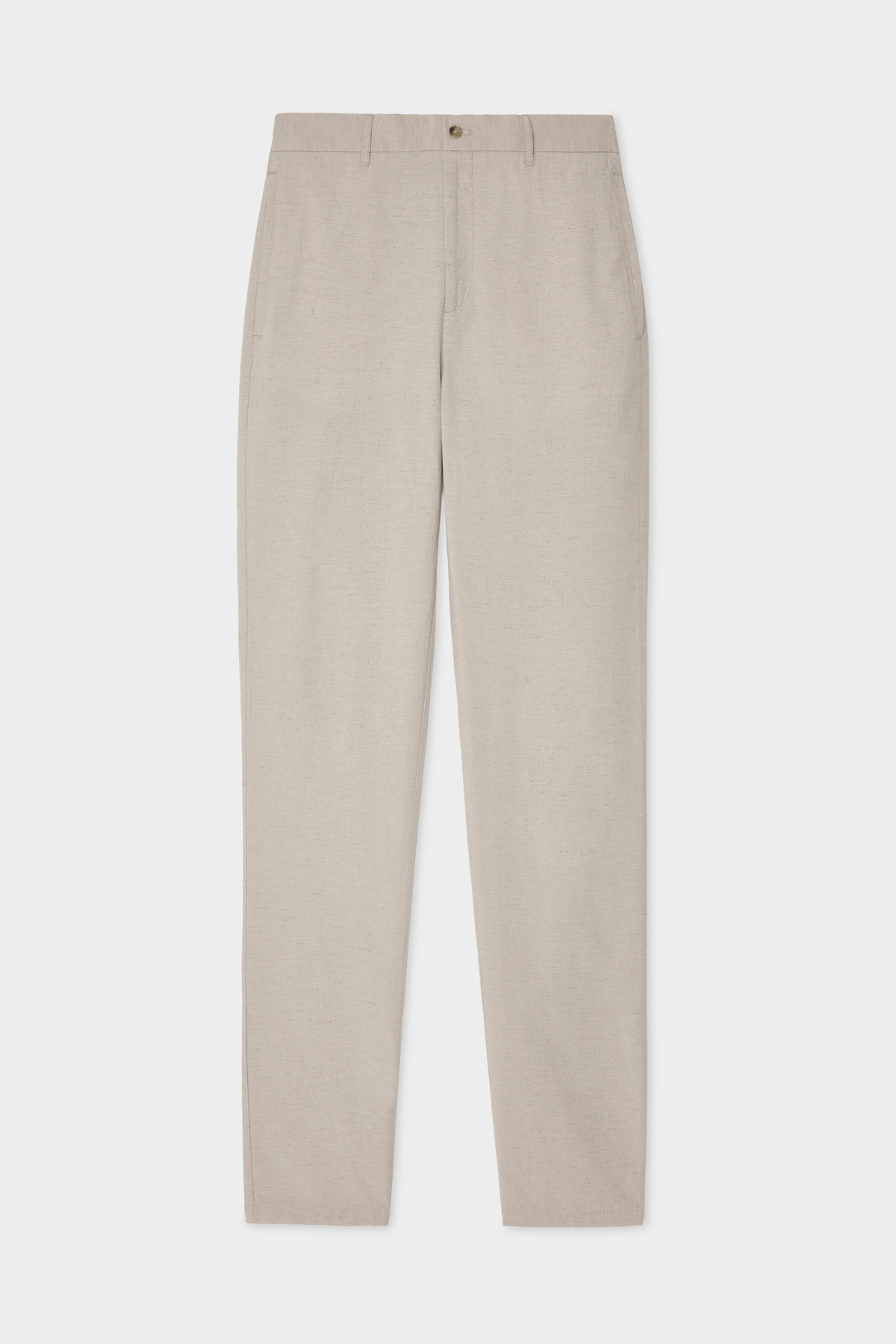 D'S Damat Ds Damat Comfort Fit Bej Keten Karışımlı Chino Pantolon görsel 4