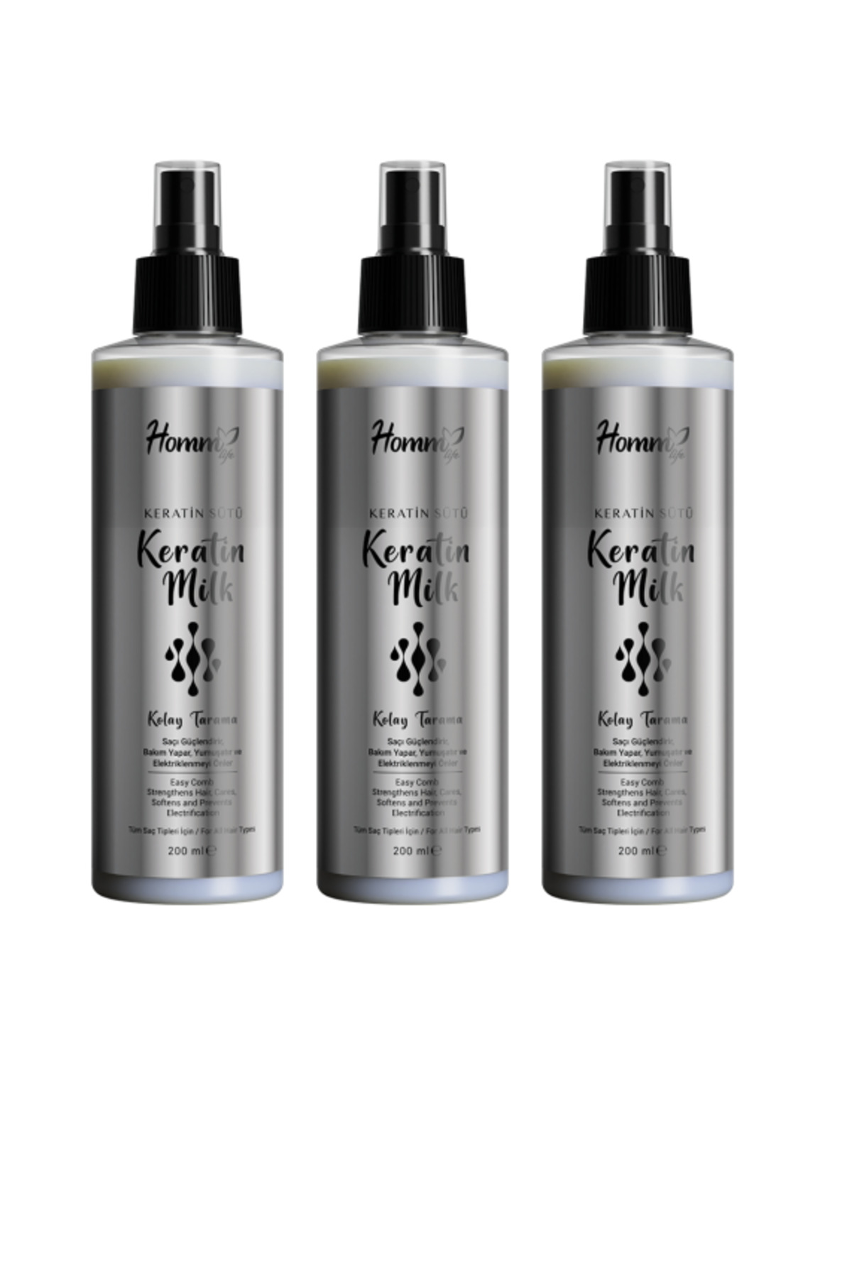 hommlife Homm Life Keratin Sütü Sprey ( Saç Açıcı ) 200 ml - 3 Adet — SB1013SETG3