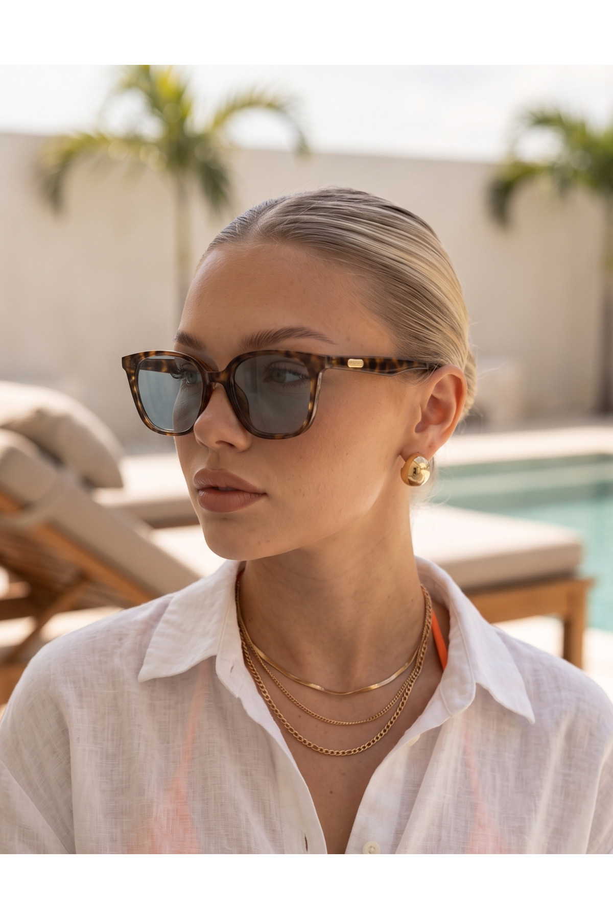 Koi Eyewear Chiara Leopar Mavi Cam Güneş Gözlüğü | Yeni Sezon UV400 Koruma görsel 3
