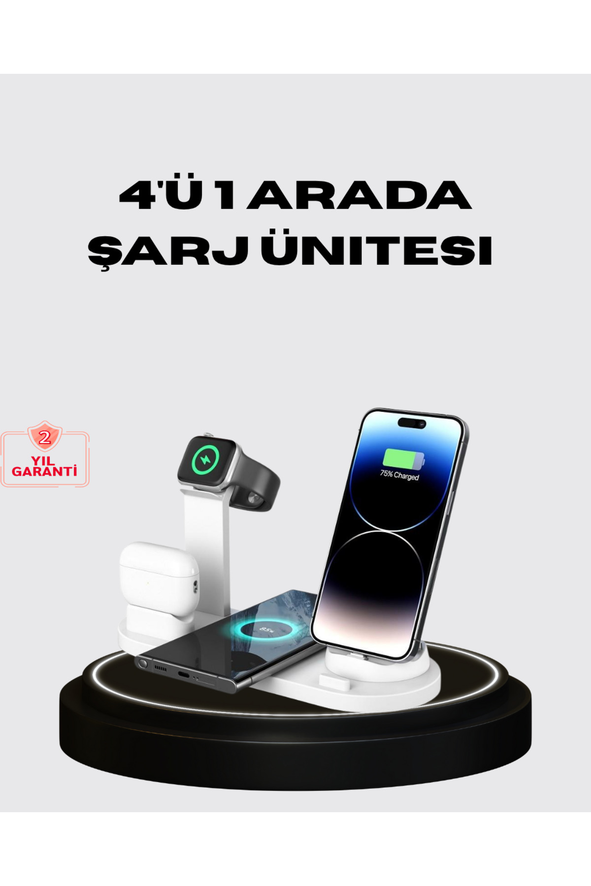 markentegra Kablosuz Şarj İstasyonu 4 Cihaz Destekli ve Hızlı Şarjlı
