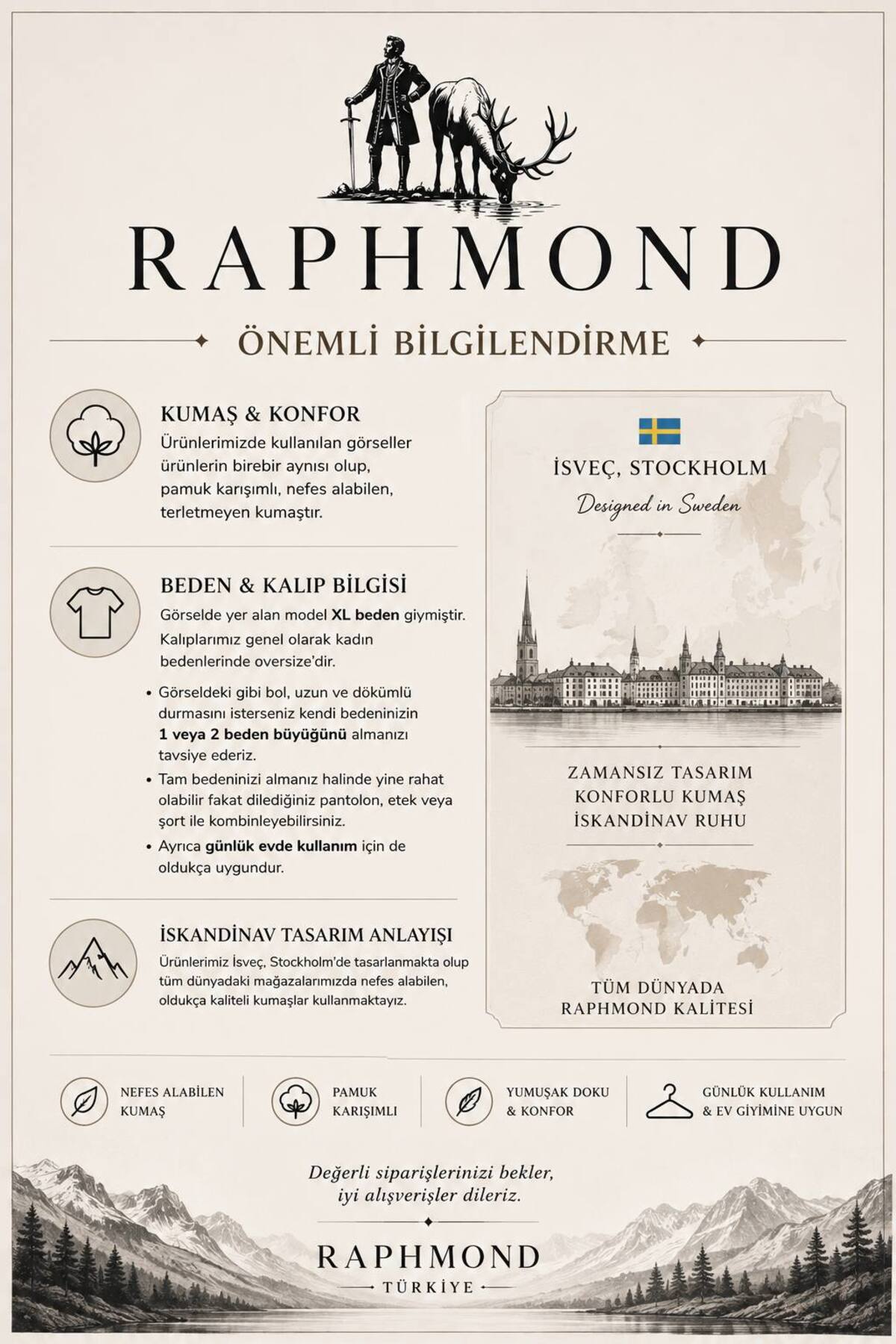 RAPHMOND İSVEÇ KALİTESİ Kadın Bisiklet Yaka Oversize Düz Basic T-Shirt / Tişört görsel 6
