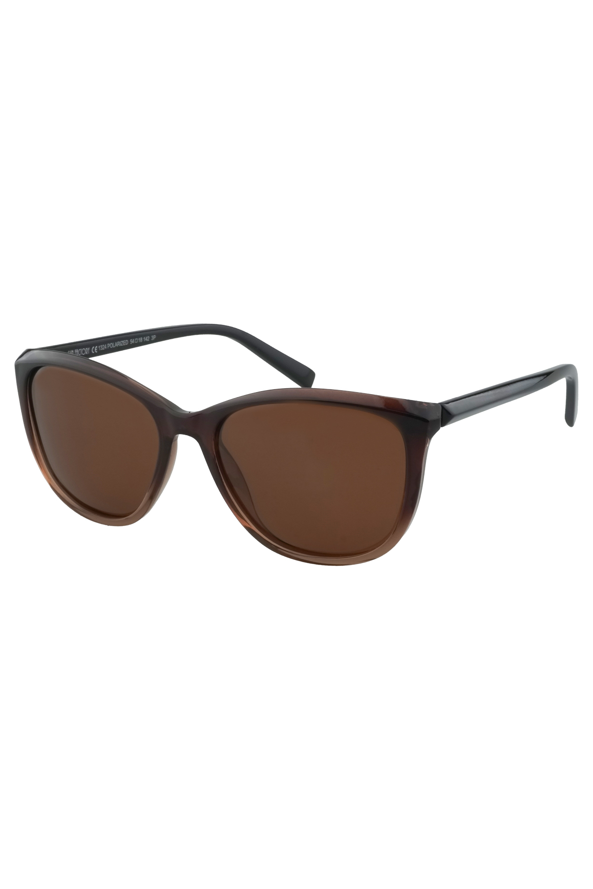sun factory UV400 Korumalı Polarize Filtreli Kahverengi Degrade Cat Eye Kadın Güneş Gözlüğü görsel 2