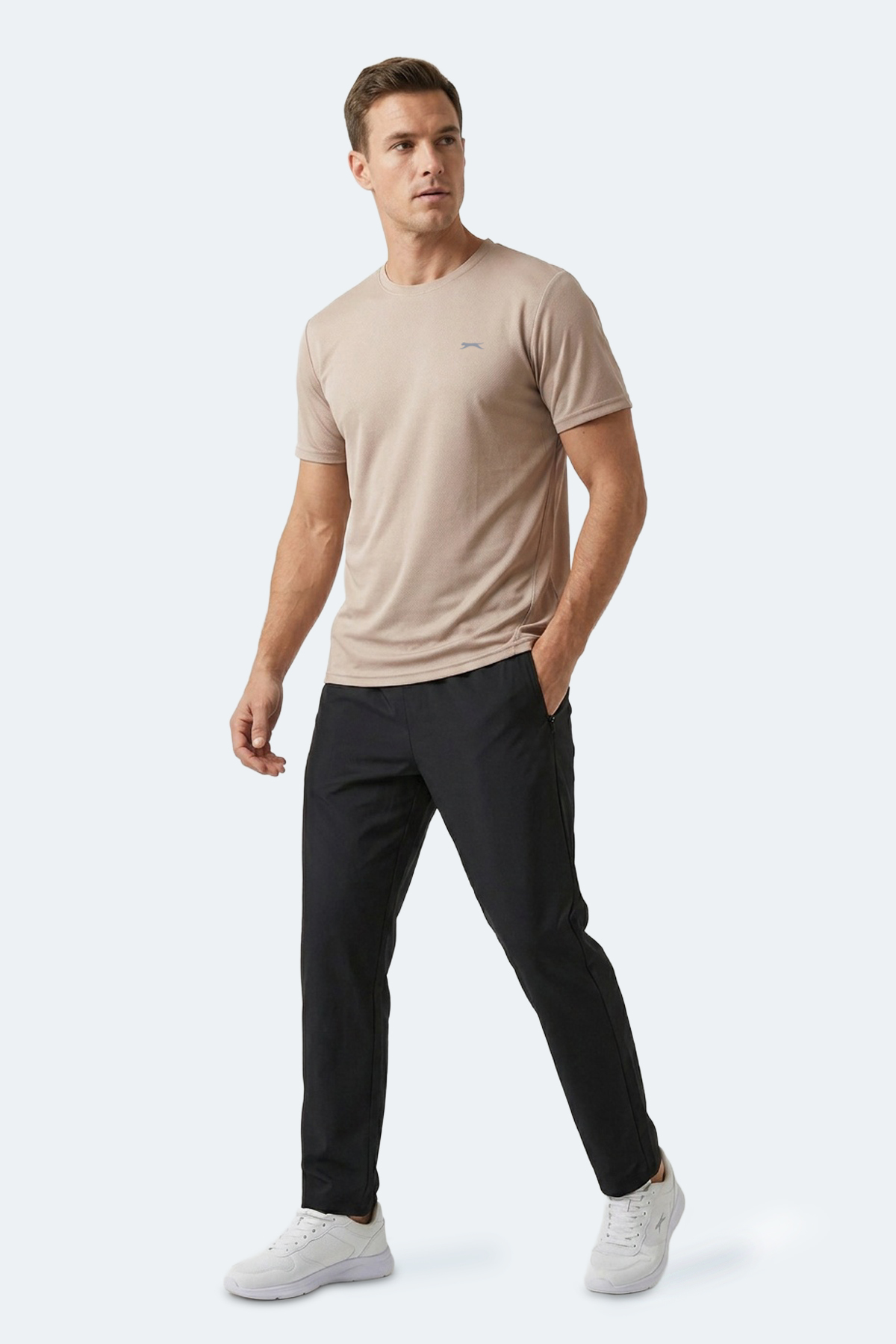 Slazenger HAUNTED I Erkek Bej Tişört görsel 8