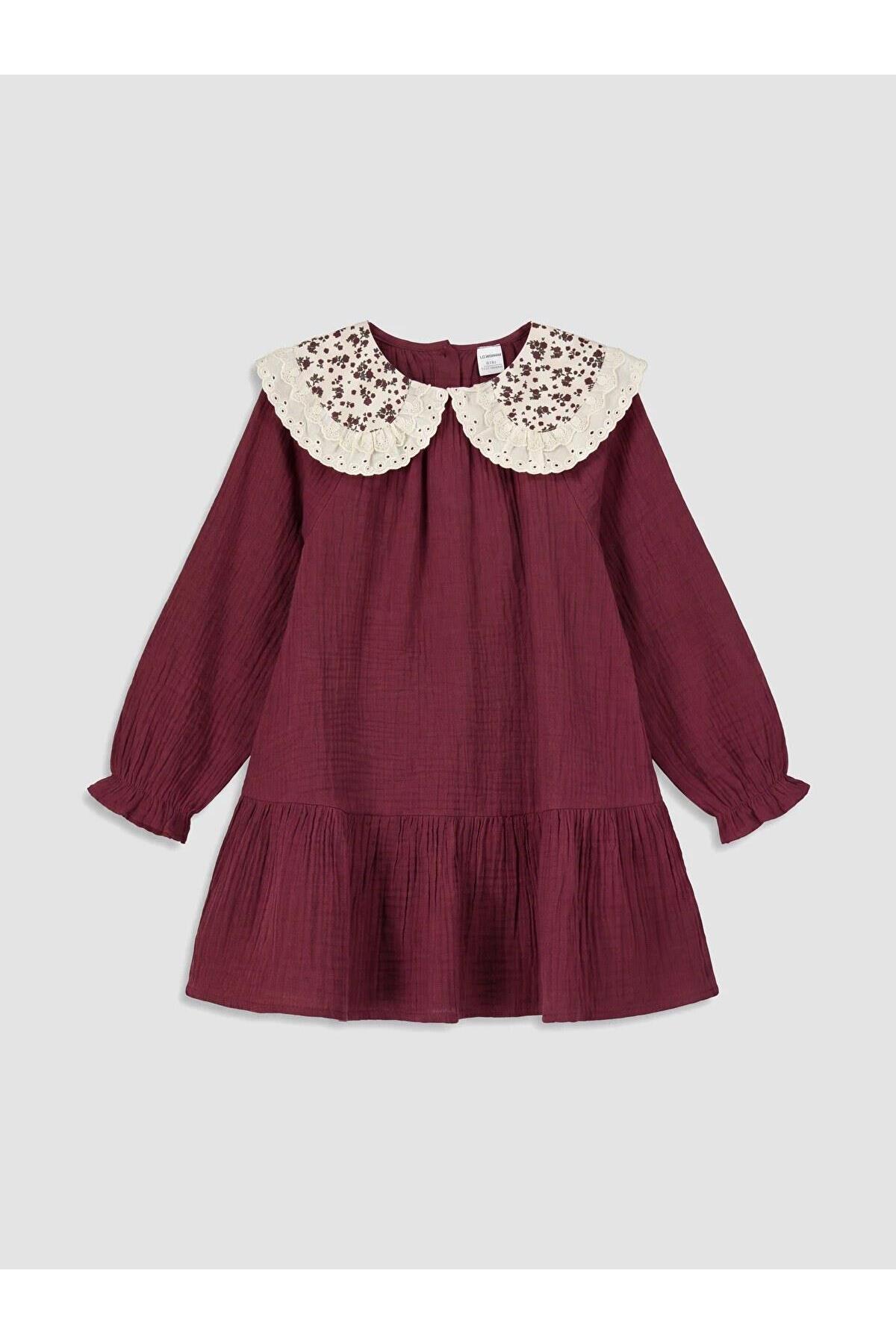 LC Waikiki Baby Collar Embroidered Long Sleeve Girl's Dress (W6)