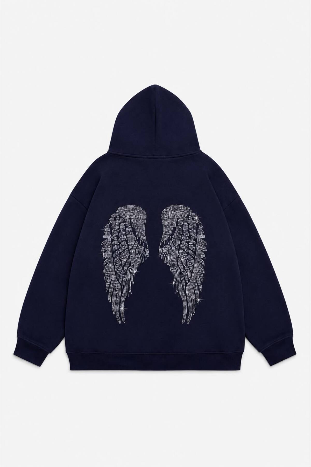 Mad&Calf Women's Wing Stone Printed Hooded Oversize Sweatshirt