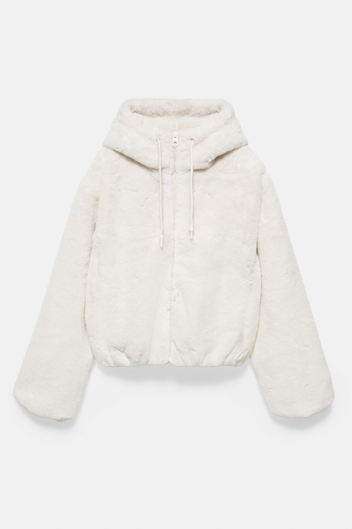 Pull & Bear Kapüşonlu suni kürk ceket görsel 7
