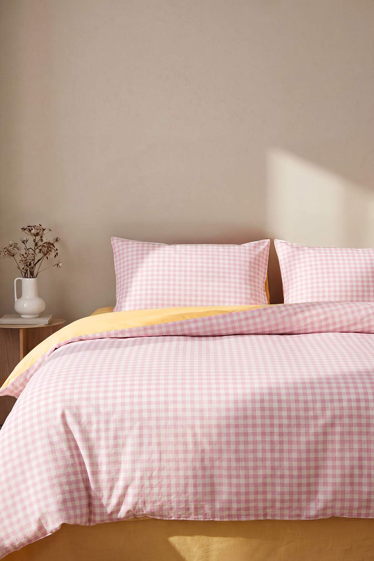 Trendyol Home Double Gingham Patterned Duvet Cover Set with Fitted Sheet 200x220cm TPHSS25CKN00003