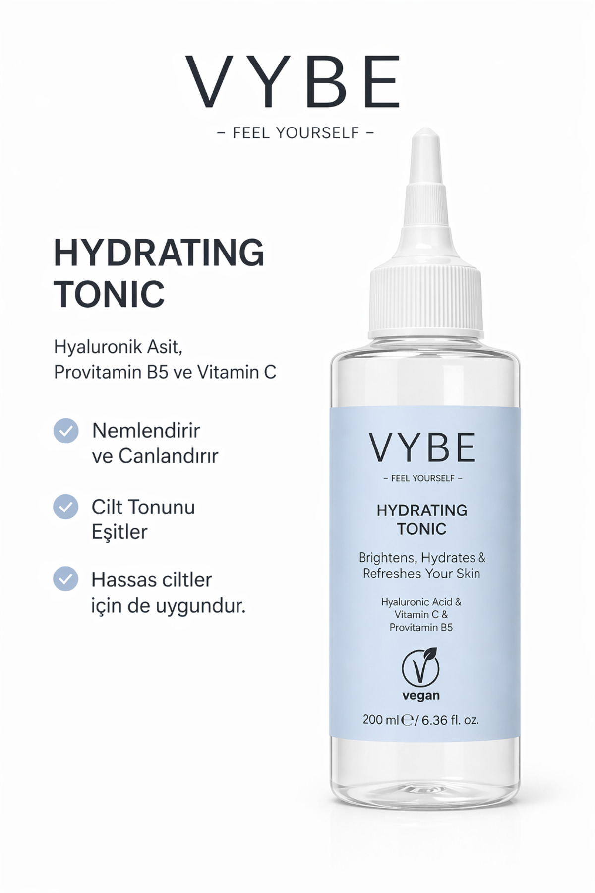 Yüz Temizleme Jeli 250 ml ve Yüz Toniği 200 ml ( 2'li Set) - Tüm cilt tipleri için — VYBE05 — تصویر 3 از 4