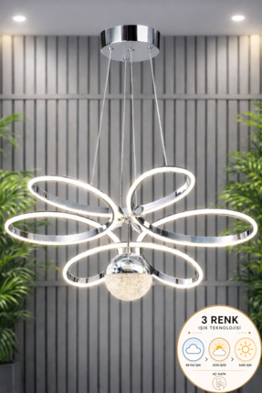 Luna Lighting Papatya Model Krom Kaplama 3 Renk Metal Salon Mutfak Oturma Yat...