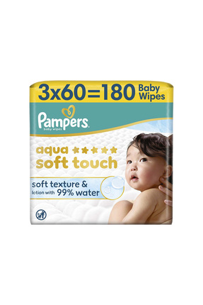 Prima Pampers Aqua Soft Touch Bebek Islak Havlu 3 Paket 180 Yaprak