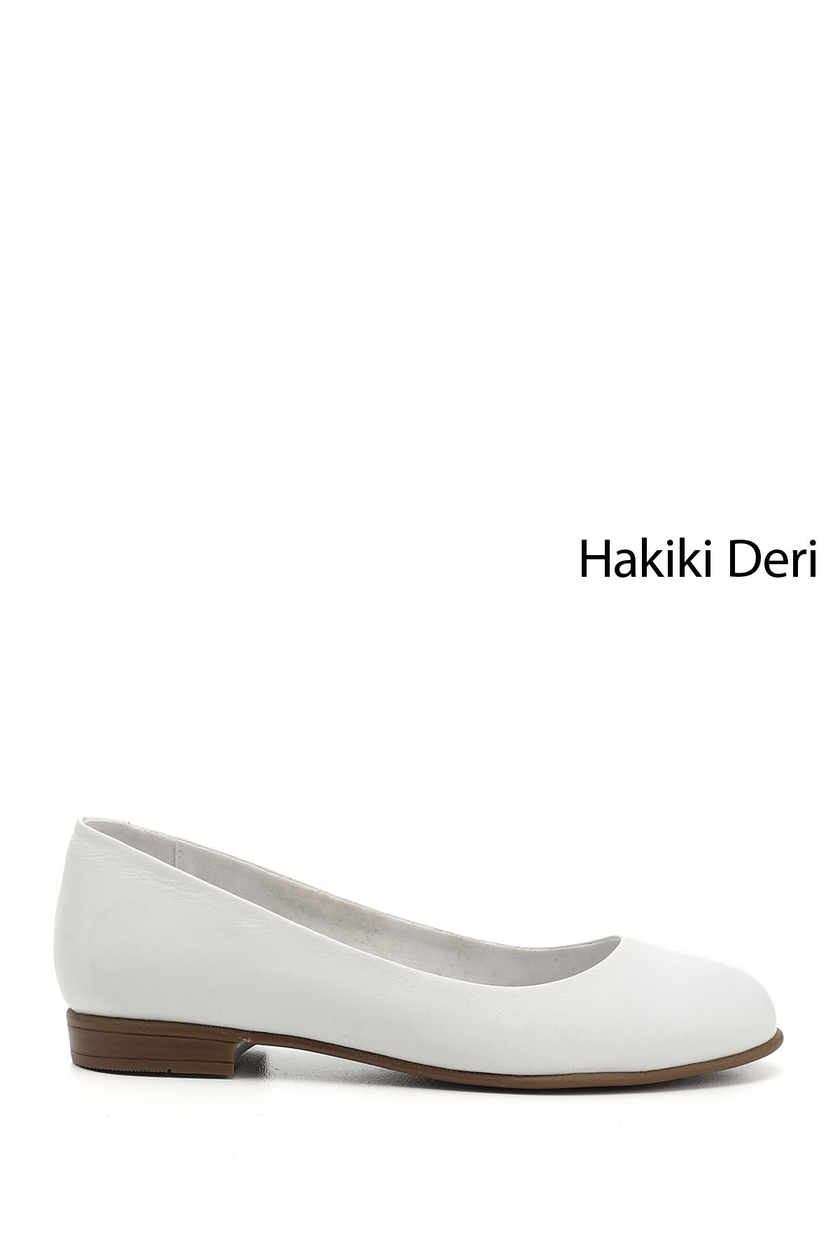 Women's White Genuine Leather Flats