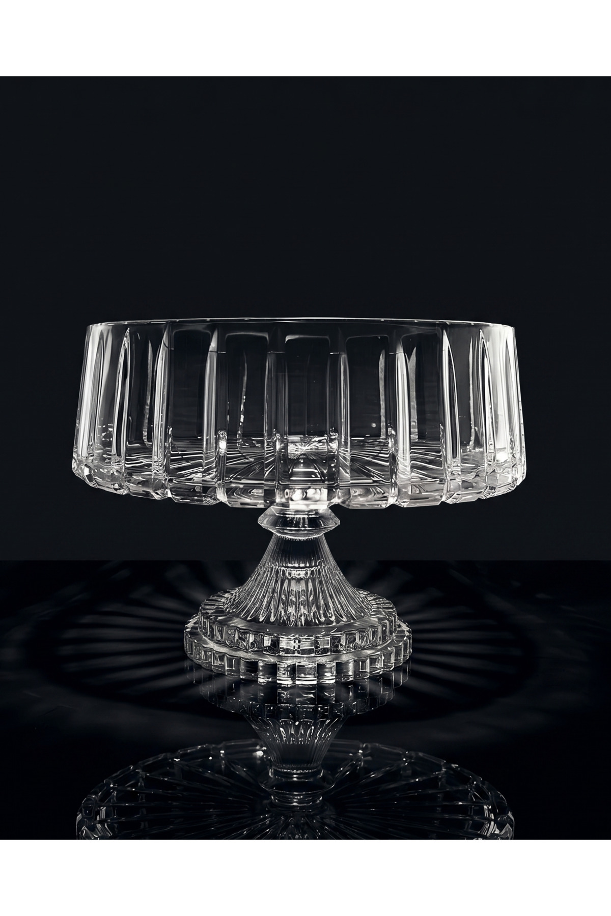 Crystal Decor Elegant Glass Acid Polishing Bowl-Salad Bowl 24CM