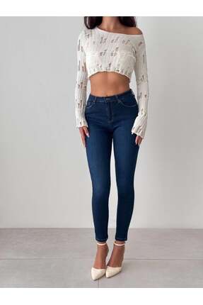 LACARINO -7789-Kadın Dar Paça Skinny Kesim Dark Blue Jean Pantolon / INDI&PAM...