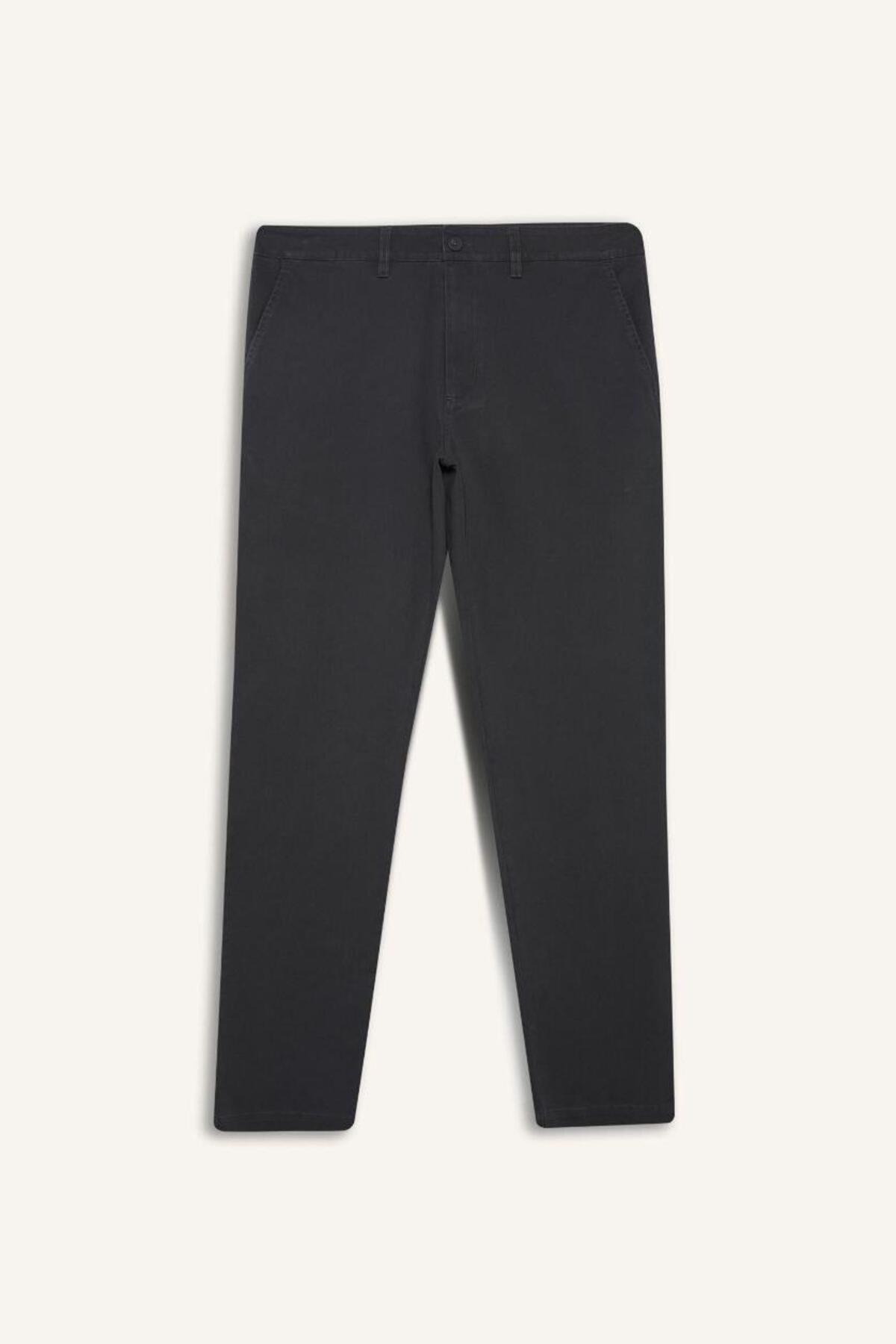DeFacto Regular Fit Normal Kesim Cepli Düz Paça Chino Pantolon D7349AX25AU görsel 8