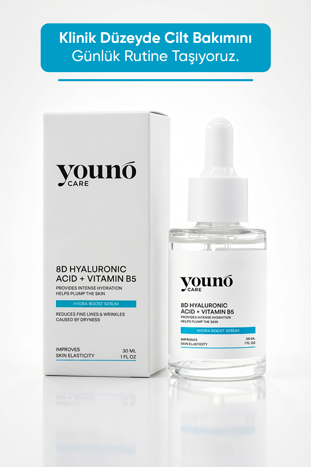 8D Hyaluronik Asit Serum 30 ml| Yoğun Nemlendirici Serum 18 Amino Asit, Beta-Glucan, Panthenol, Urea — YC-SKN-HBS-30 — تصویر 4 از 8